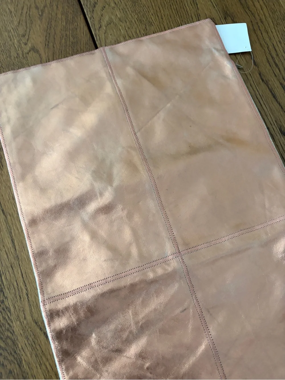14”x26” Copper Rose Gold Faux Leather Pillow Cushion Cover
